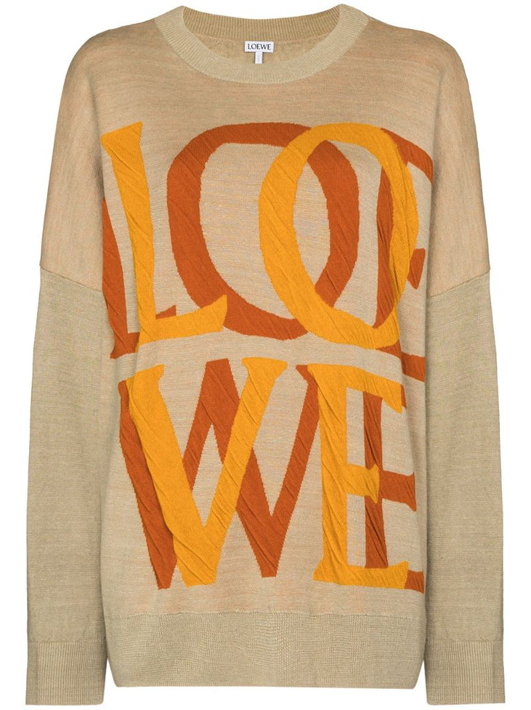 Logo-jacquard Oversized Jumper
