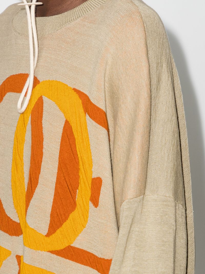 Logo-jacquard Oversized Jumper