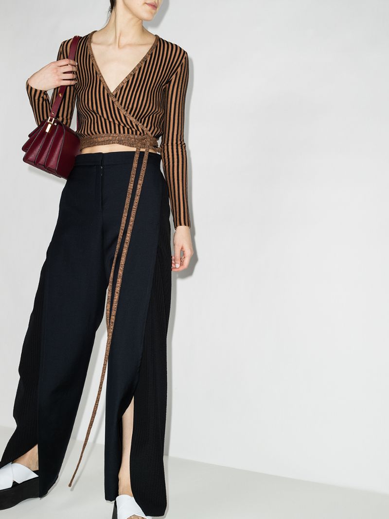 Panelled Wide-leg Trousers