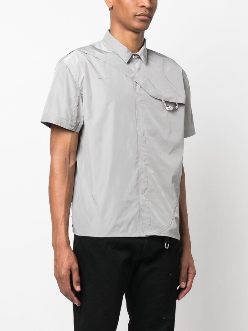 Grey Carabiner Embellished Short Sleeve Shirt