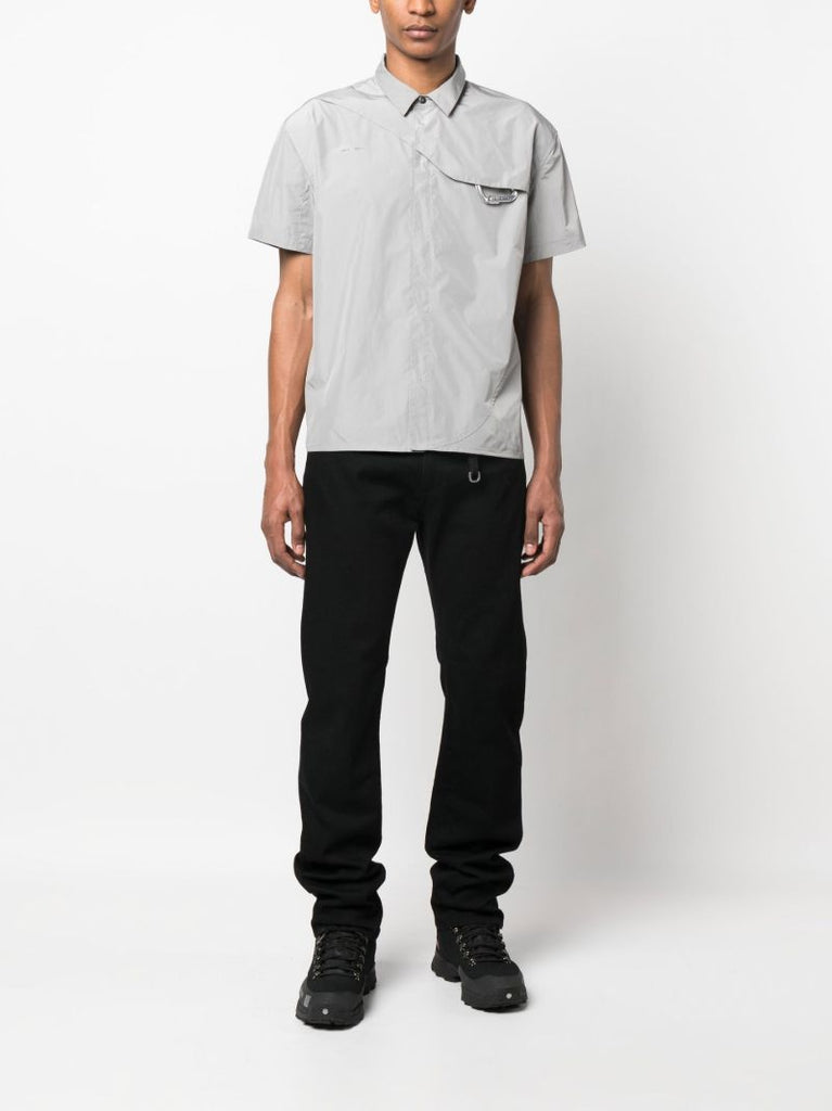 Grey Carabiner Embellished Short Sleeve Shirt