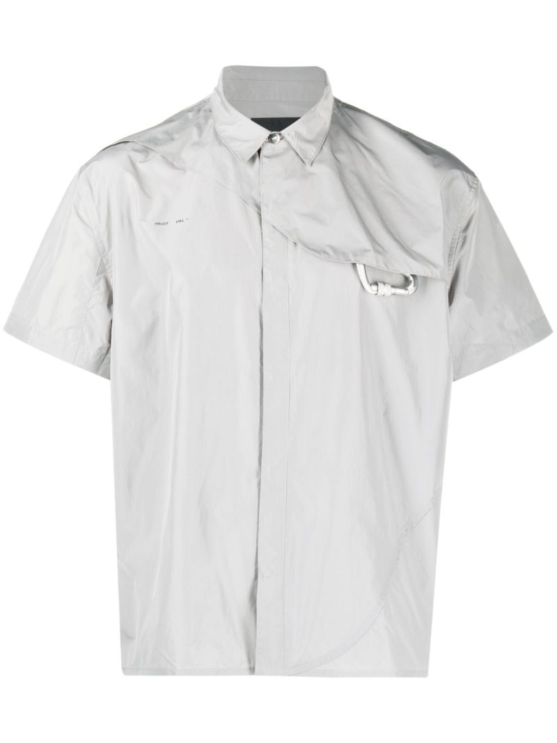 Grey Carabiner Embellished Short Sleeve Shirt