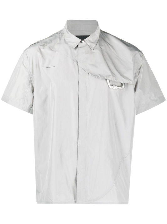 Grey Carabiner Embellished Short Sleeve Shirt