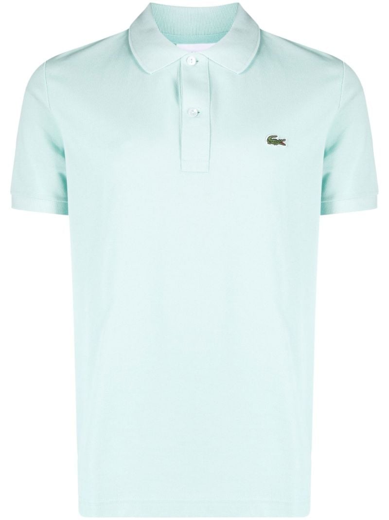 Blue Embroidered Motif Polo Shirt