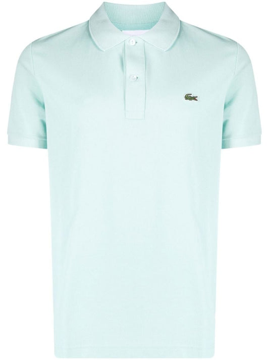 Blue Embroidered Motif Polo Shirt