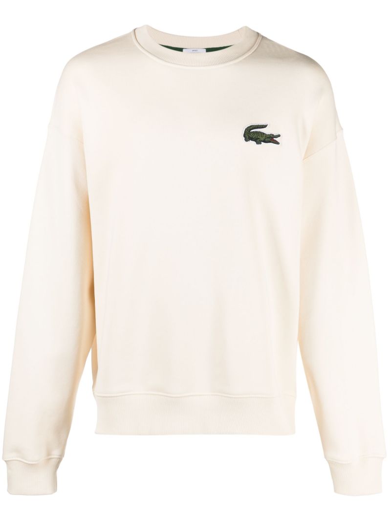White Logo-patch Cotton Sweatshirt
