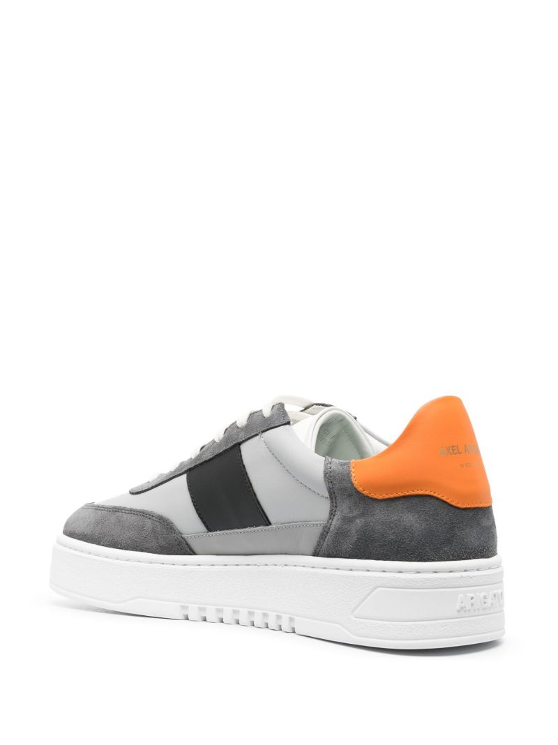 Grey and Orange Orbit Vintage Leather Sneakers