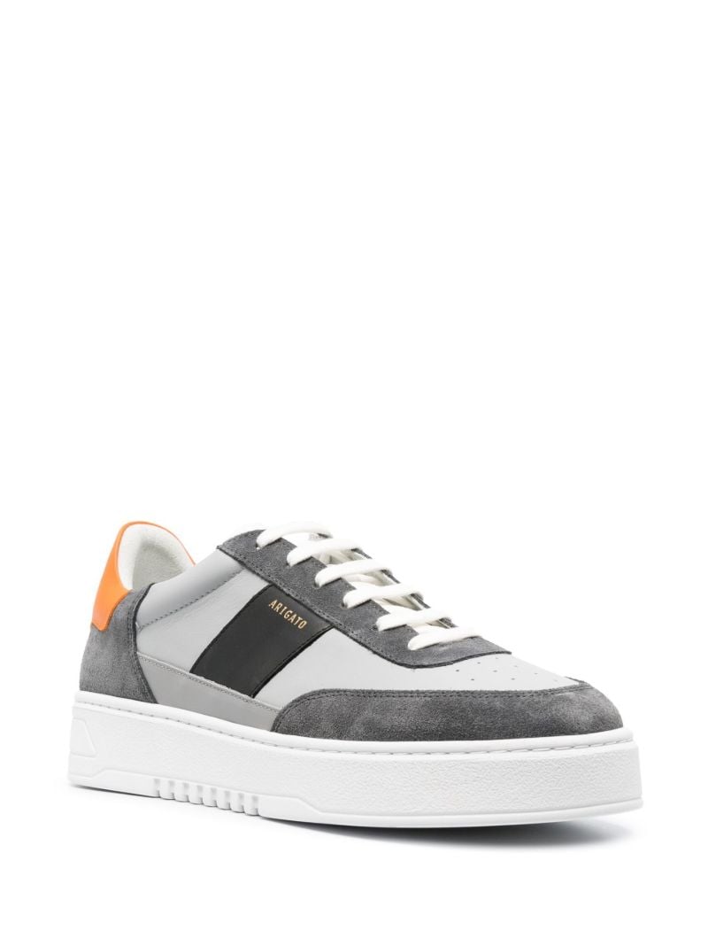 Grey and Orange Orbit Vintage Leather Sneakers