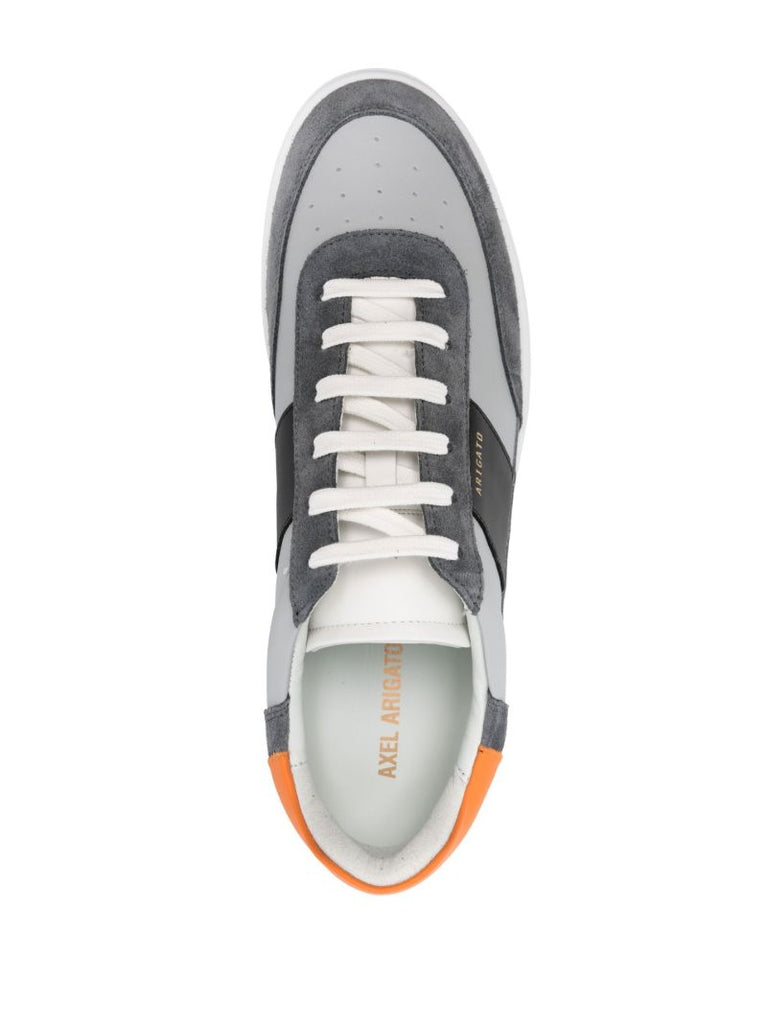 Grey and Orange Orbit Vintage Leather Sneakers