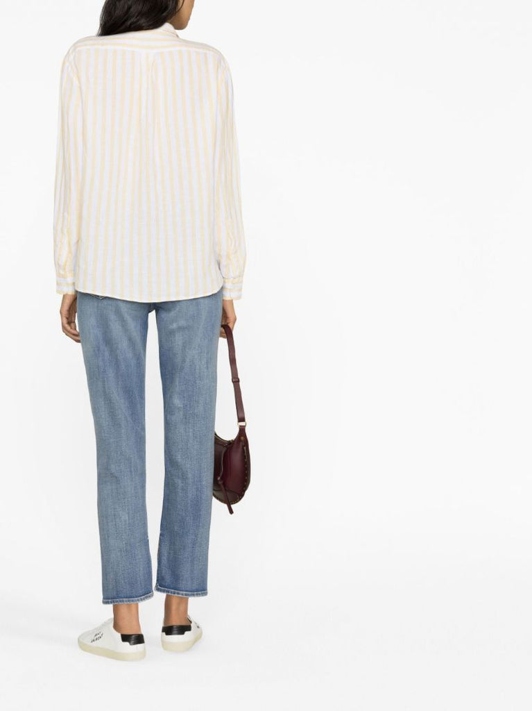 Yellow Striped Linen Shirt