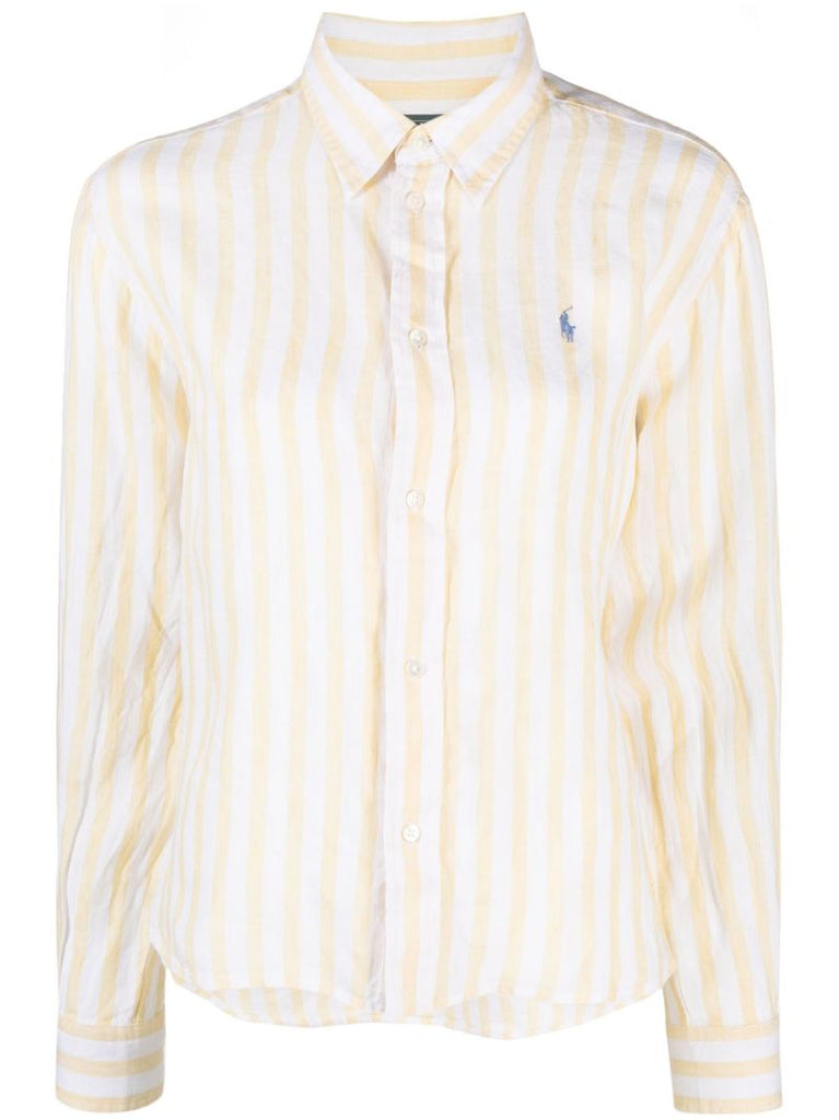 Yellow Striped Linen Shirt