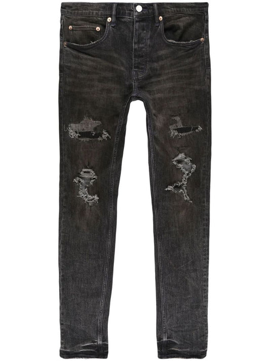 Black Distressed Slim-fit Jeans