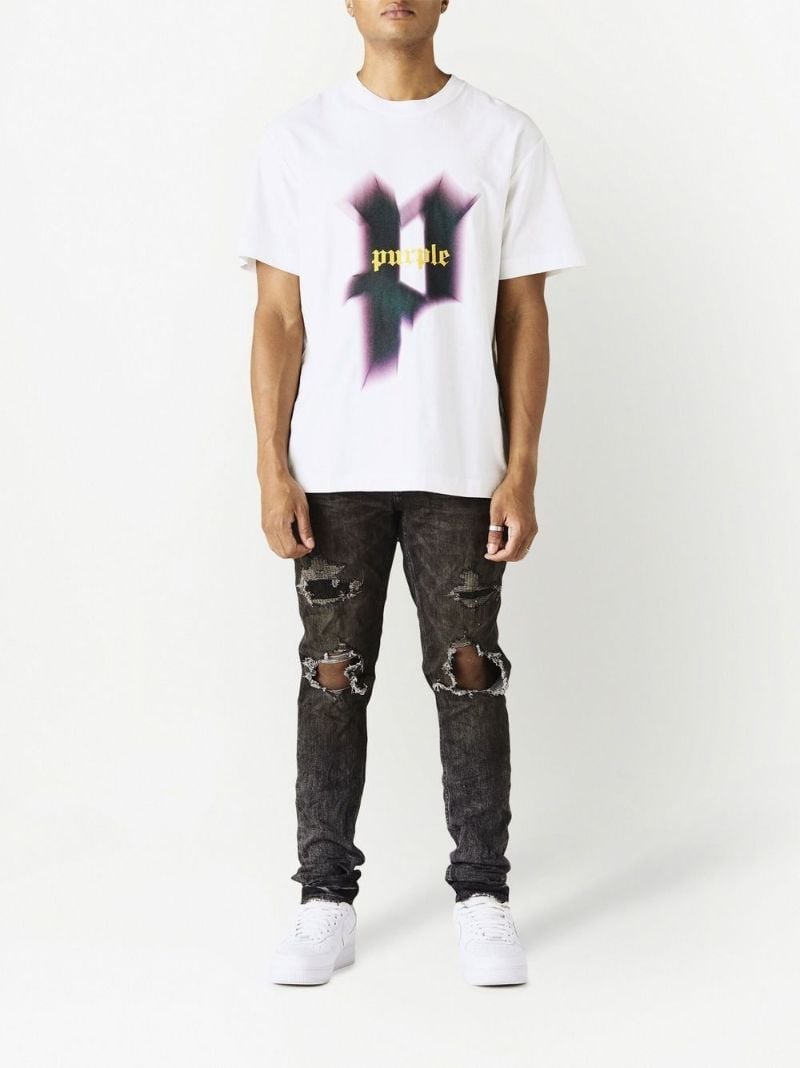 Black Distressed Slim-fit Jeans