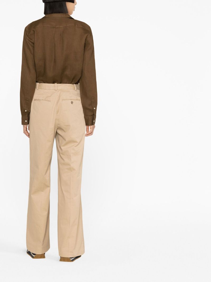 Neutral High Waisted Wide-leg Trousers