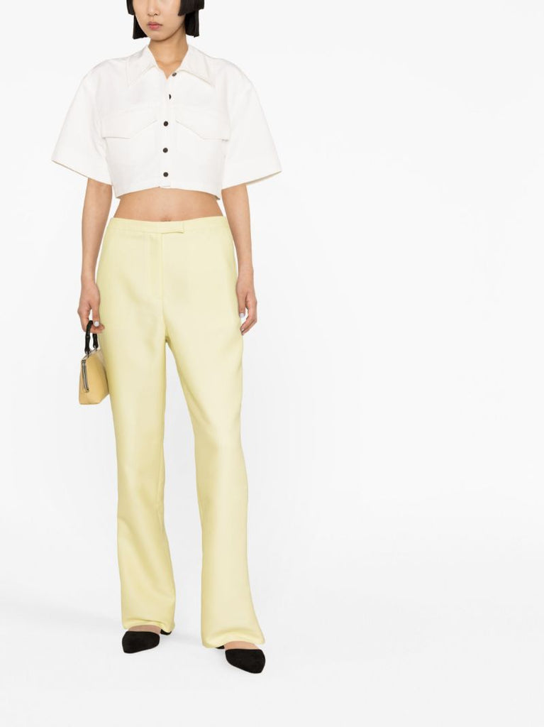 White Cropped Shirt