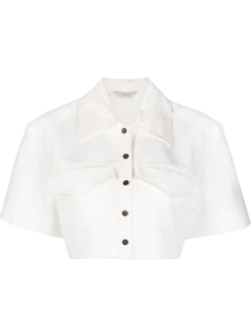 White Cropped Shirt