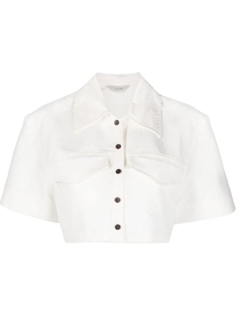 White Cropped Shirt