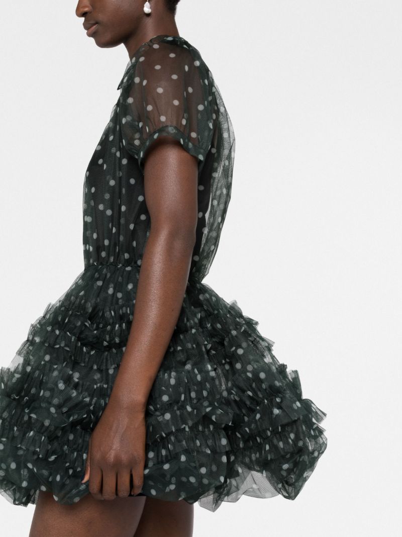 Black Sofia Polka Dot Tulle Mini Dress