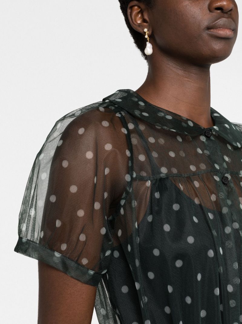 Black Sofia Polka Dot Tulle Mini Dress