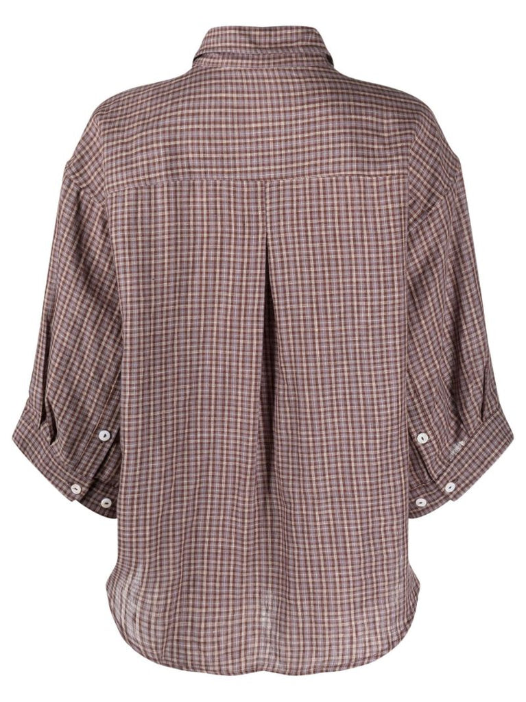 Brown Check Pattern Pyjama Set