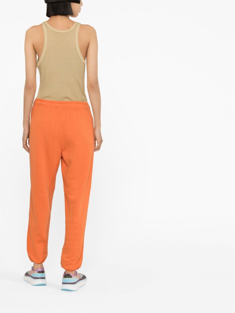 Orange Drawstring Tapered Track Pants