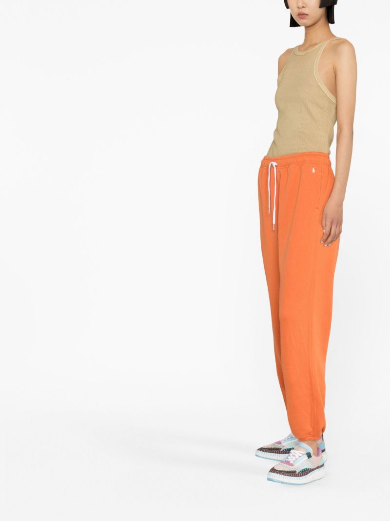 Orange Drawstring Tapered Track Pants