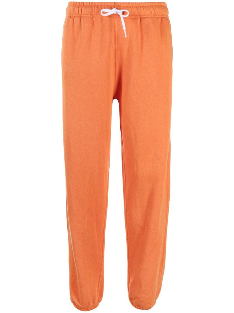 Orange Drawstring Tapered Track Pants