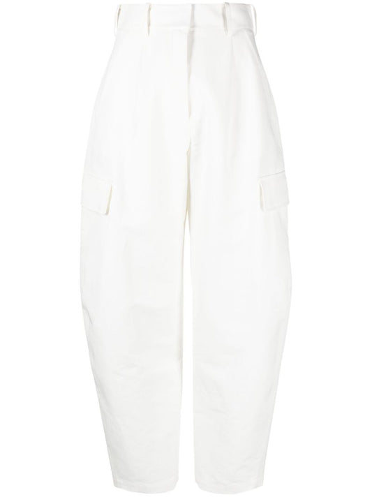 White High-rise Cargo Pants