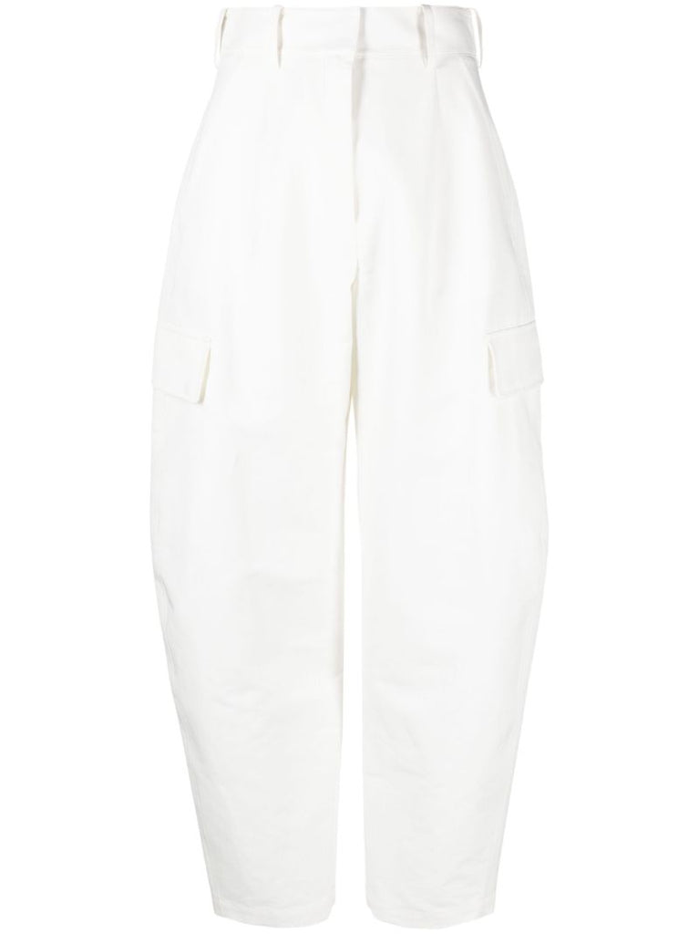 White High-rise Cargo Pants