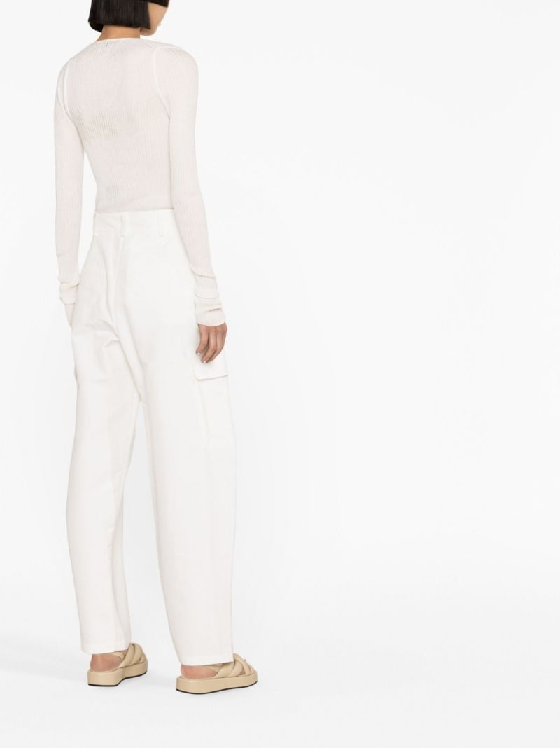 White High-rise Cargo Pants