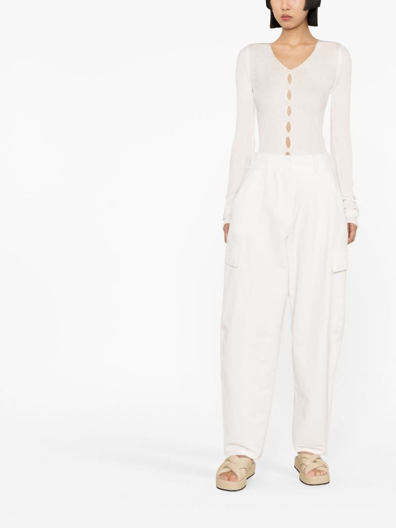 White High-rise Cargo Pants