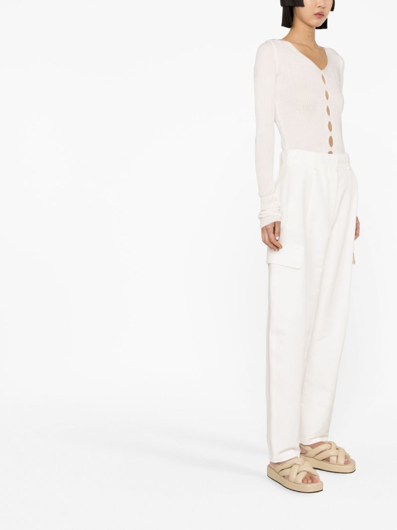 White High-rise Cargo Pants