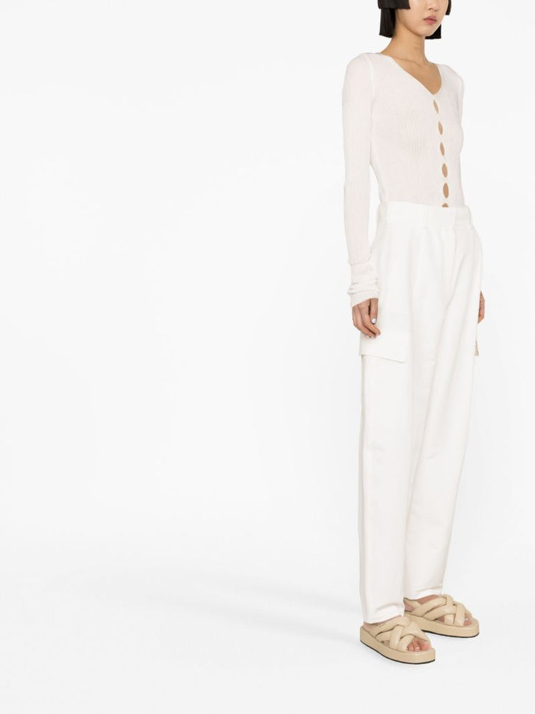 White High-rise Cargo Pants