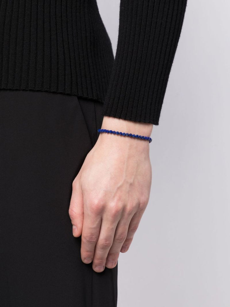 14k Yellow Gold Lapis Beaded Bracelet