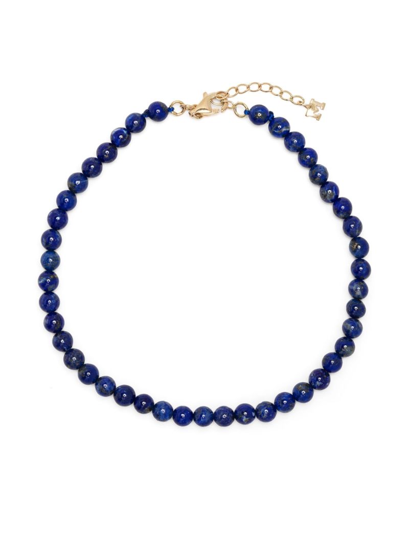 14k Yellow Gold Lapis Beaded Bracelet