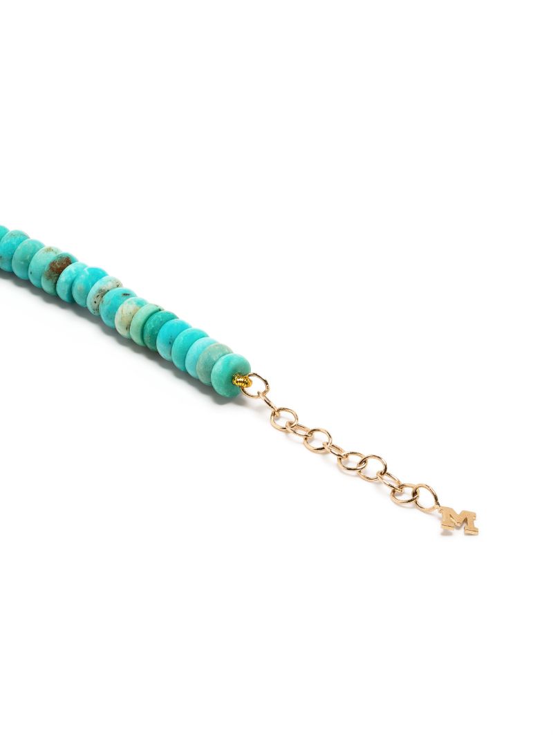 14k Yellow Gold Turquoise Beaded Bracelet