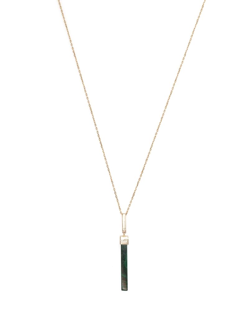 14k Yellow Gold Onyx Bar Necklace