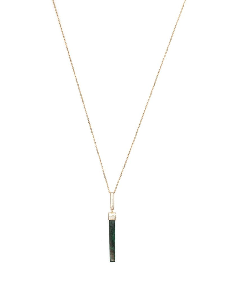 14k Yellow Gold Onyx Bar Necklace