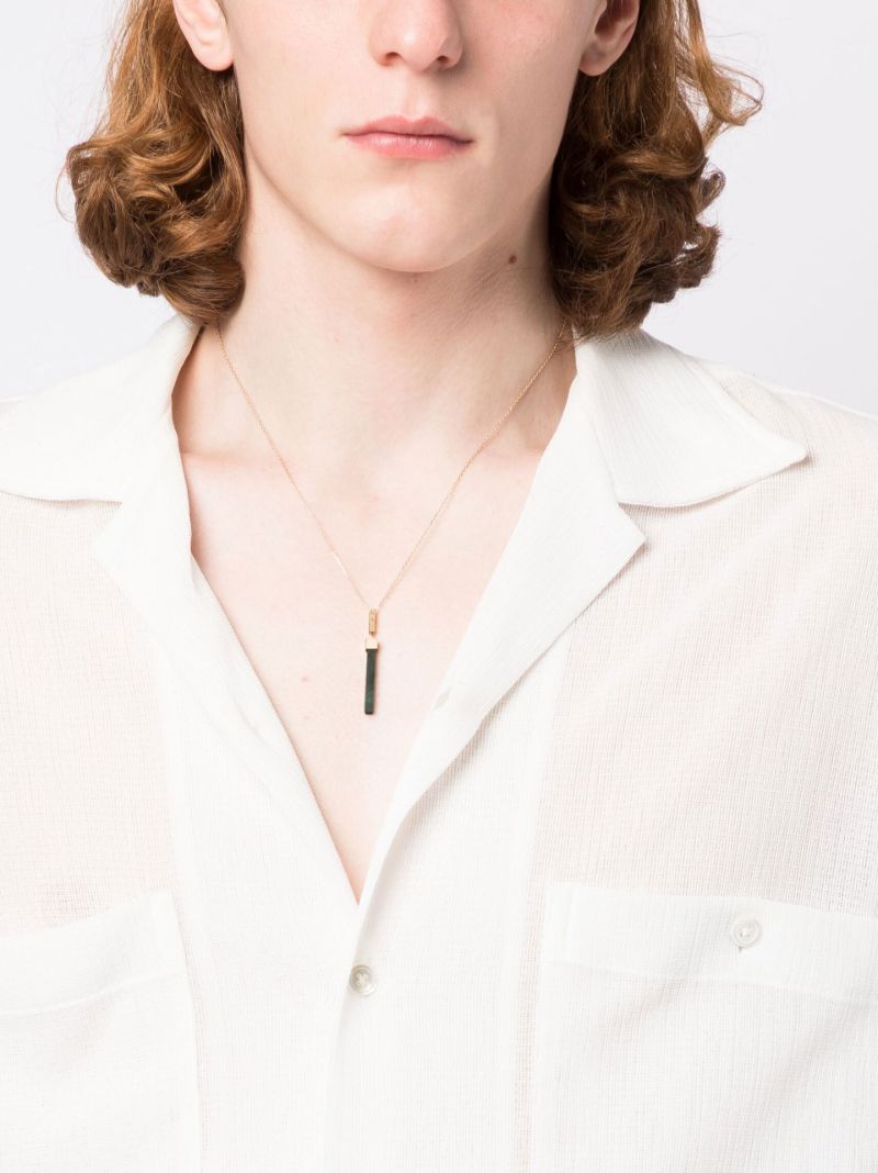 14k Yellow Gold Onyx Bar Necklace