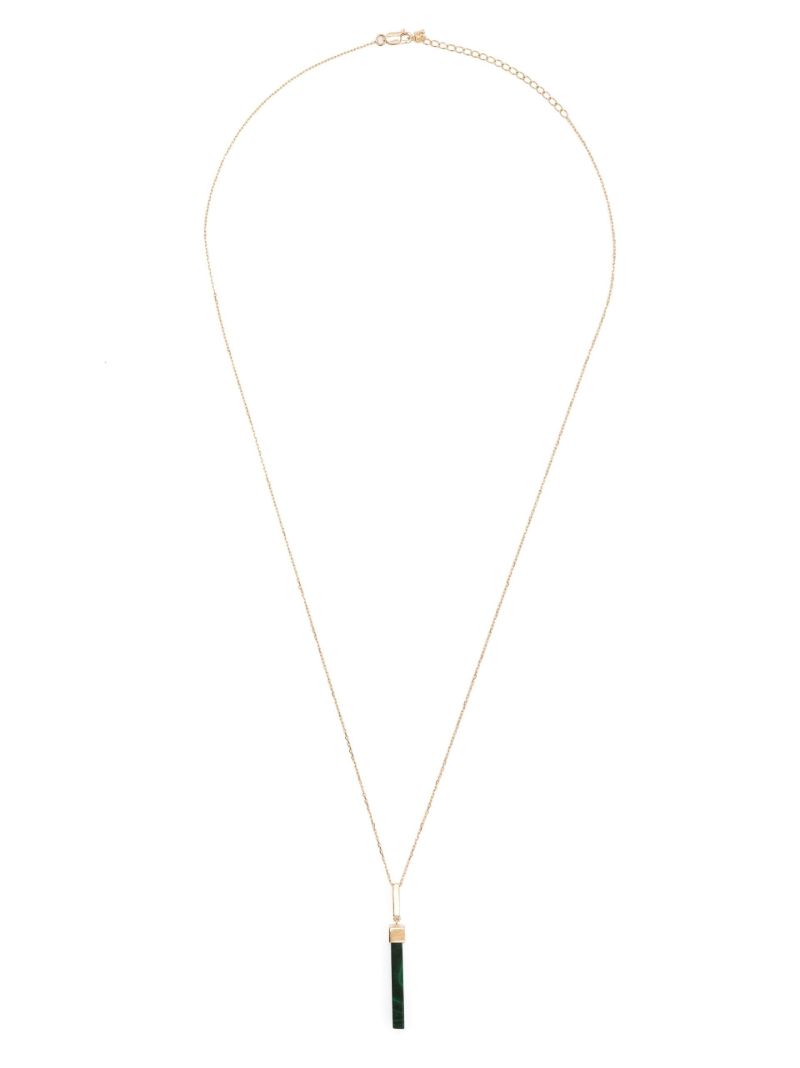 14k Yellow Gold Onyx Bar Necklace