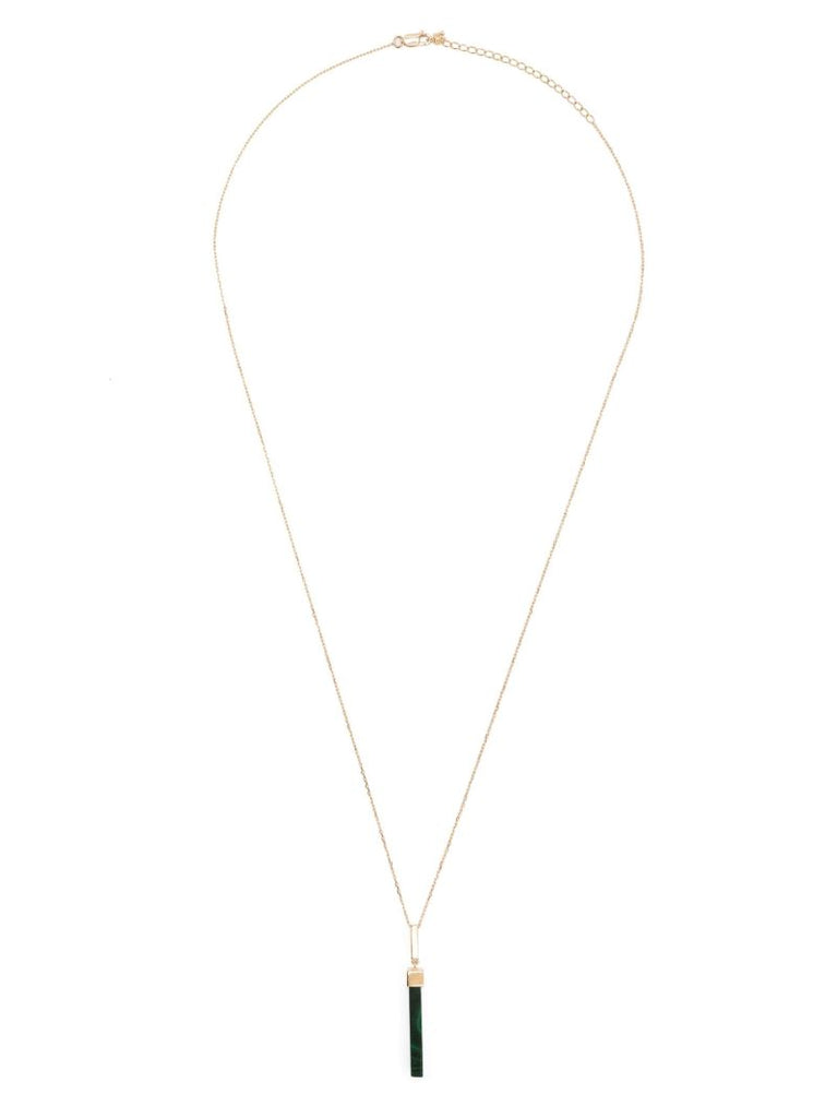 14k Yellow Gold Onyx Bar Necklace