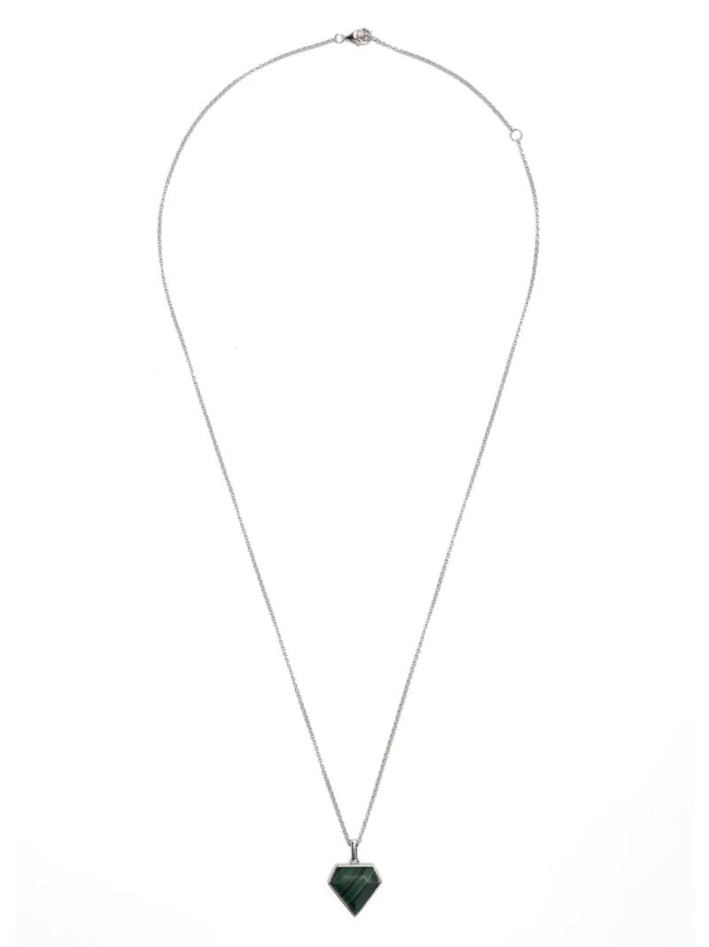 Sterling Silver Malachite Pentagon Necklace