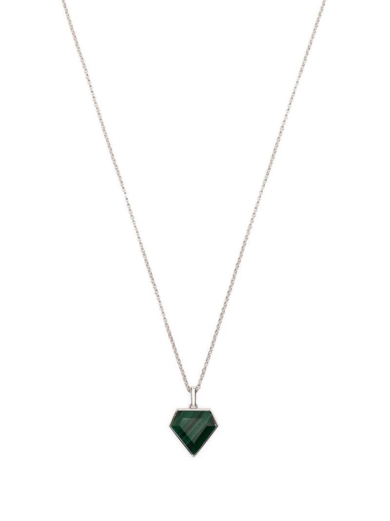 Sterling Silver Malachite Pentagon Necklace