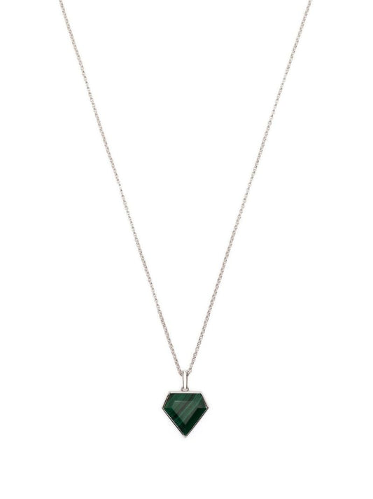Sterling Silver Malachite Pentagon Necklace