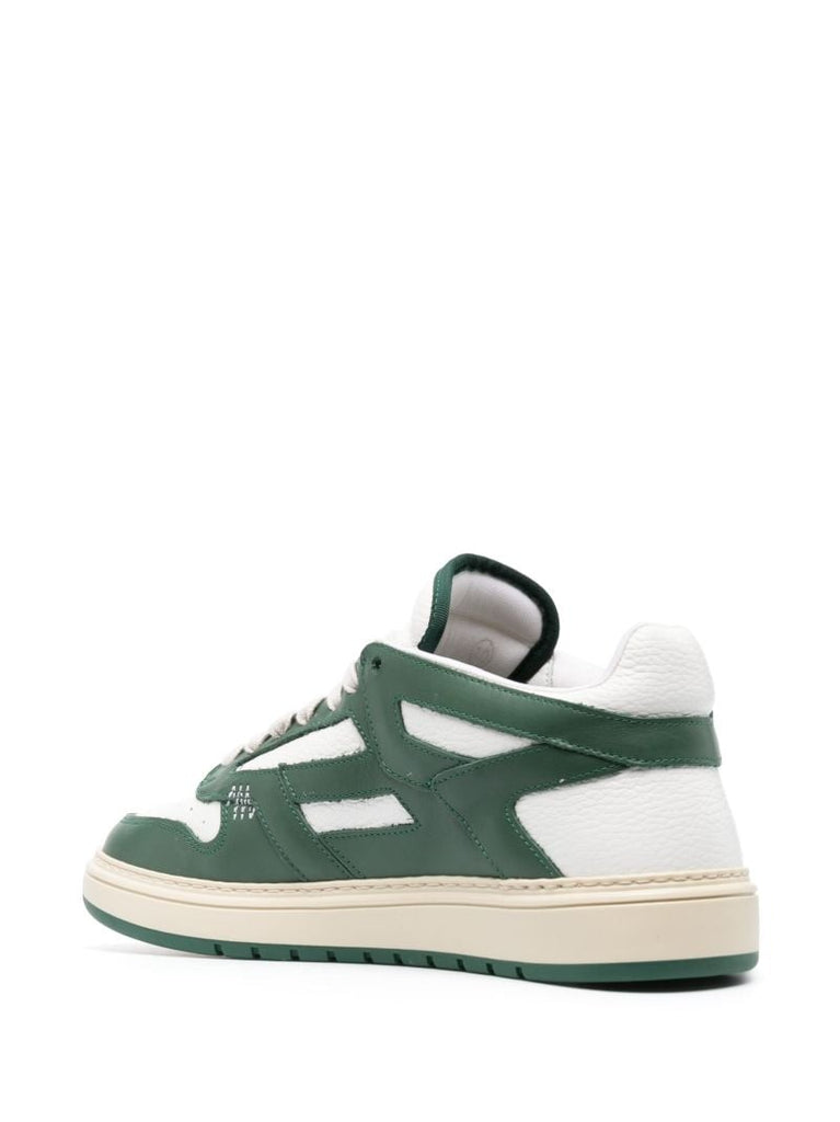 Green Leather Panelled Low-top Sneakers