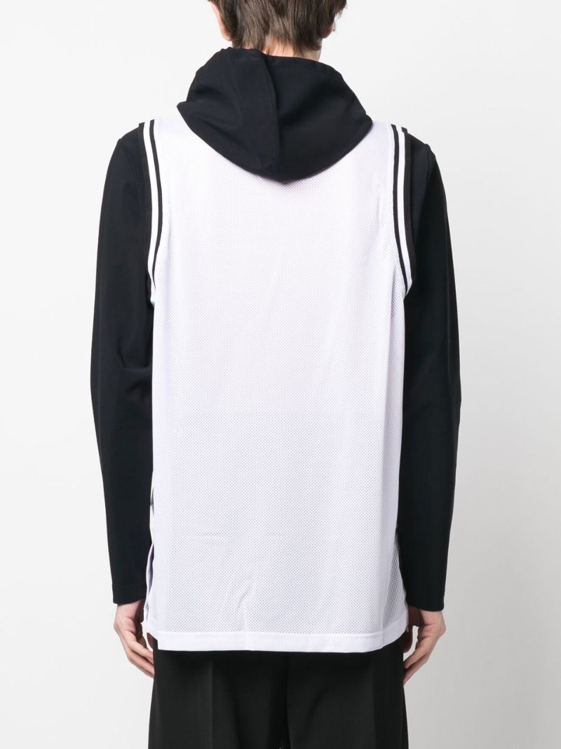 White Logo Print Hoodie