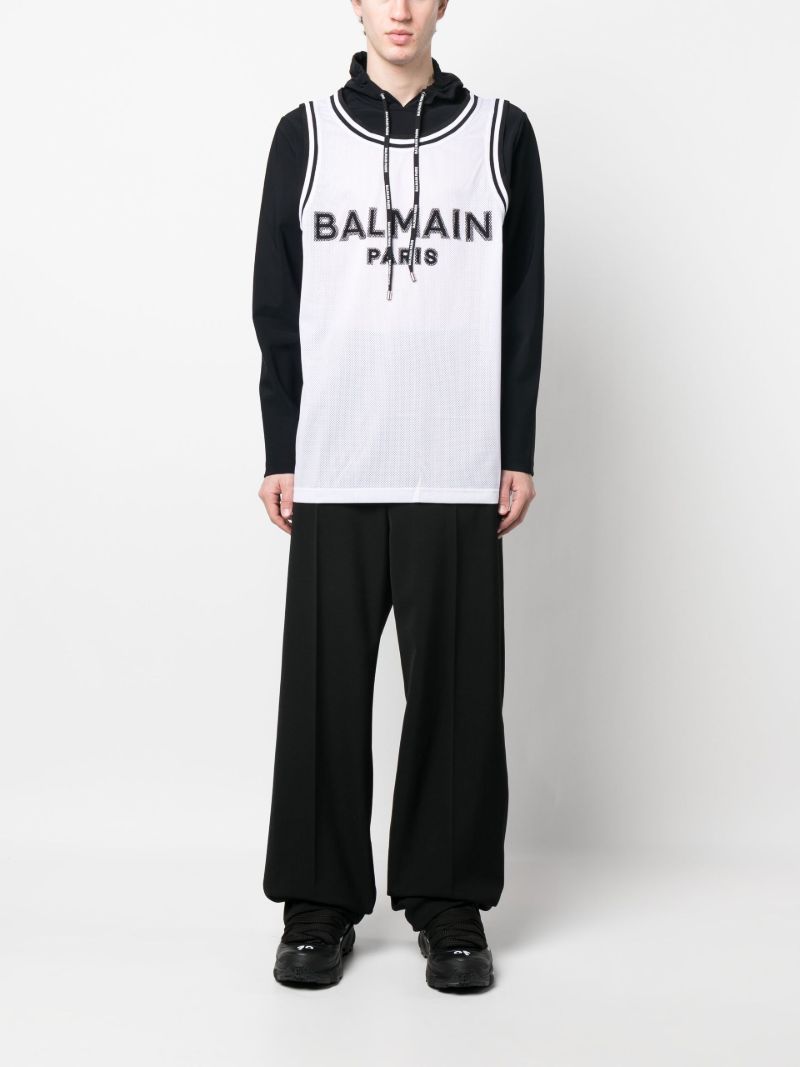 White Logo Print Hoodie