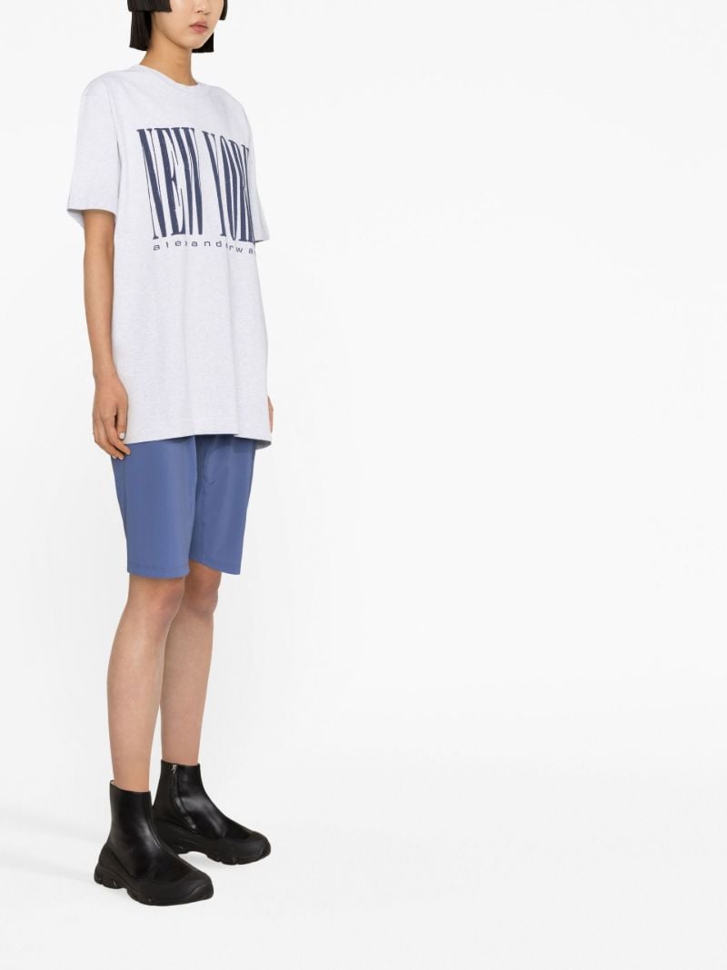 Grey Logo Print Cotton T-shirt