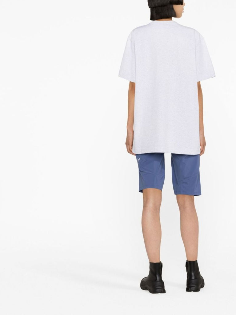 Grey Logo Print Cotton T-shirt