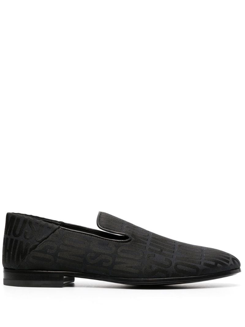 Black Logo-jacquard Loafers